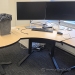 Blonde Height Adjustable Modular Corner Table Desk w/ Crank
